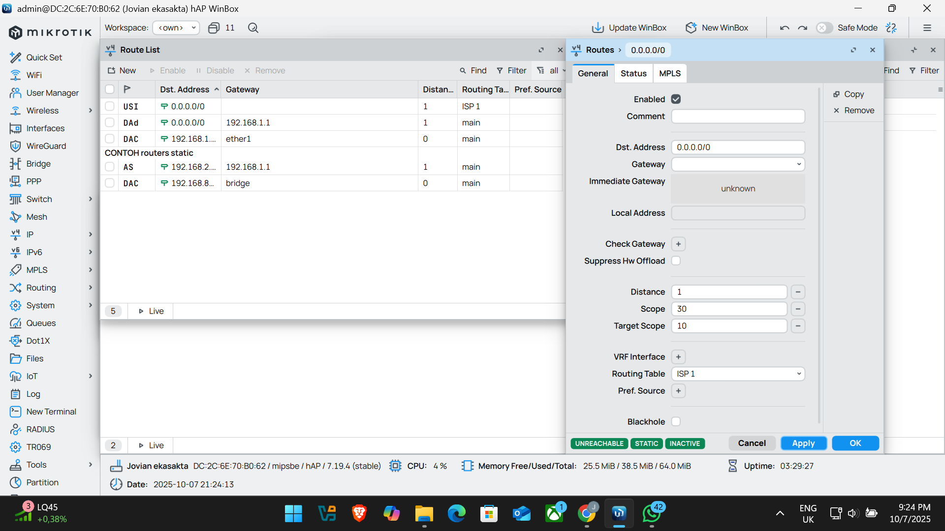 Membuat Aturan Routing
